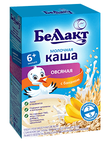 Молочная овсяная каша с бананом