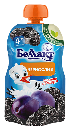 Фруктовые пюре в мягкой упаковке. Чернослив