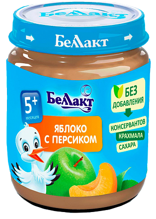 Фруктовые детские пюре «Беллакт». Яблоко - персик