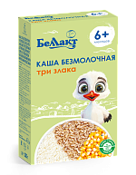 Каша сухая безмолочная быстрорастворимая для детского питания из трех злаков с пребиотиком