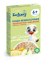 Каша сухая безмолочная быстрорастворимая для детского питания пшенично-овсяная с яблоком и бананом