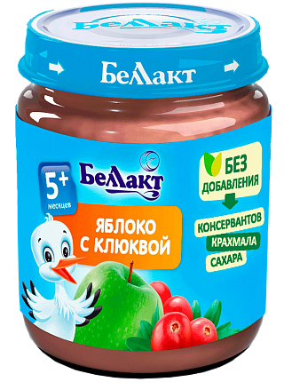 Фруктовые детские пюре «Беллакт». Яблоко - клюква