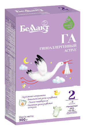 Смесь для вскармливания детей с риском развития аллергии «Беллакт Гипоаллергенный Active 2» 