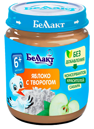Фруктовое детское пюре «Беллакт». Яблоко - творог