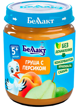Фруктовое детское пюре «Беллакт». Персик - груша