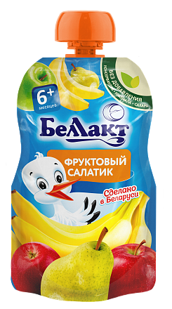 Фруктовые пюре в мягкой упаковке. Фруктовый салатик
