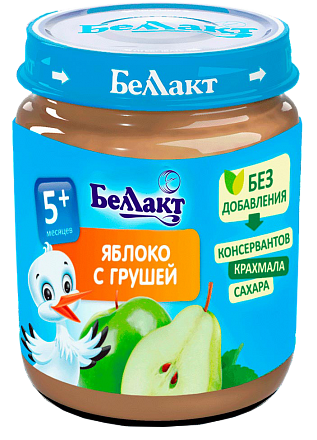 Фруктовое детское пюре «Беллакт». Яблоко - груша