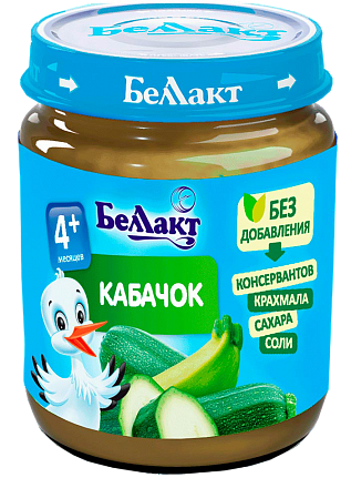 Овощное детское пюре "Беллакт". Кабачок