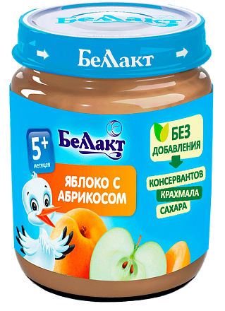 Фруктовое детское пюре «Беллакт». Яблоко - абрикос