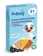 Каша сухая молочная быстрорастворимая для детского питания мультизлаковая с черной смородиной и пребиотиком