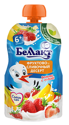 Фруктовые пюре в мягкой упаковке. Фруктово-сливочный десерт