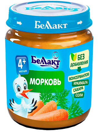 Овощное детское пюре "Беллакт". Морковь