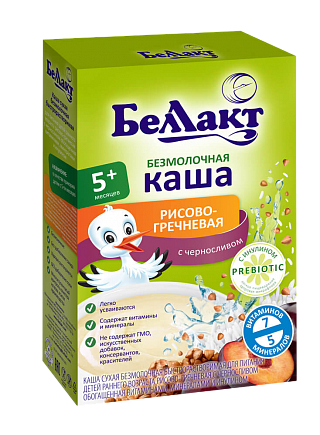 Безмолочная рисово-гречневая каша с черносливом, с инулином