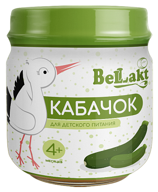Овощное детское пюре «Беллакт». Кабачок